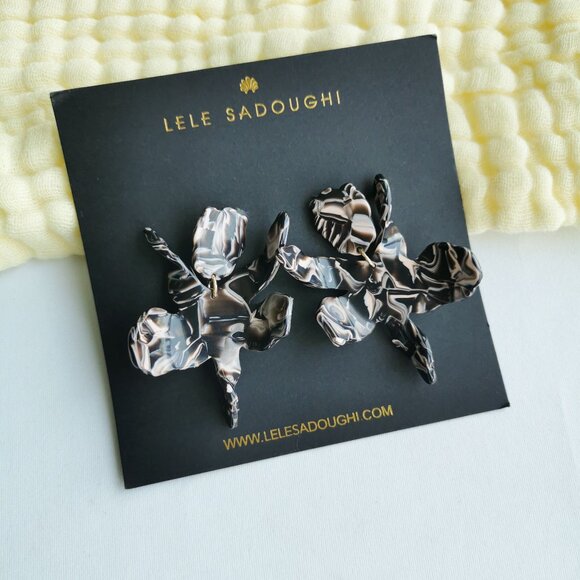 Lele Sadoughi Small Paper Lily Maple Earrings in - Picture 1 of 5